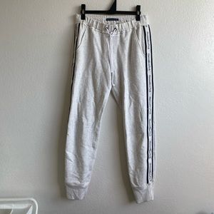 Abercrombie & Fitch Heather White Logo Sweatpants
